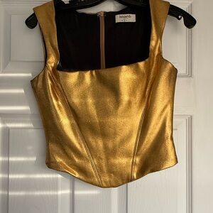 House of CB Shimmering Gold Sleeveless Blouse